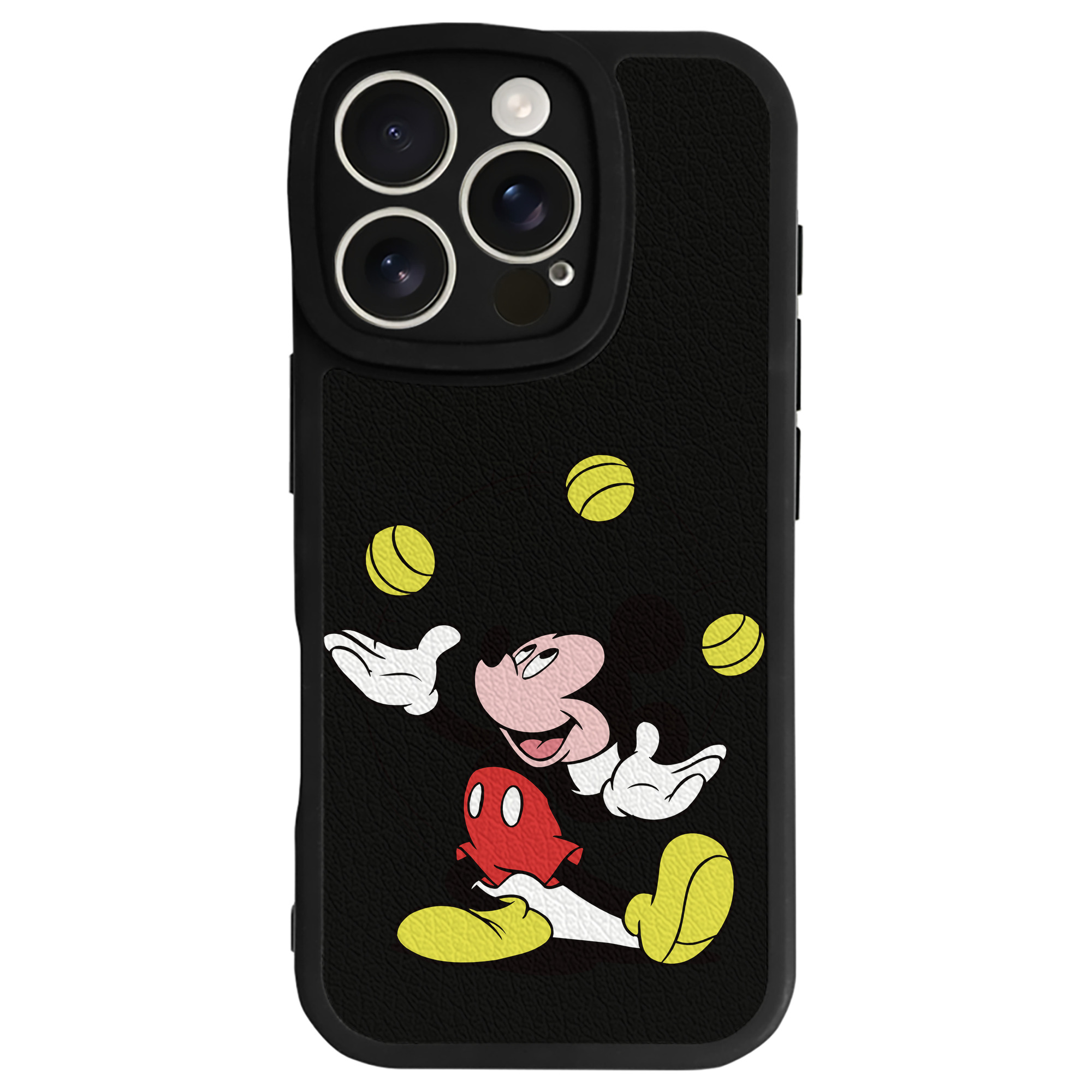 （画像用） ミッキーマウス Mickey Mouse 【iPhone 16シリーズ対応】シリコンスマホケース（レザー調） 材質：シリコン
